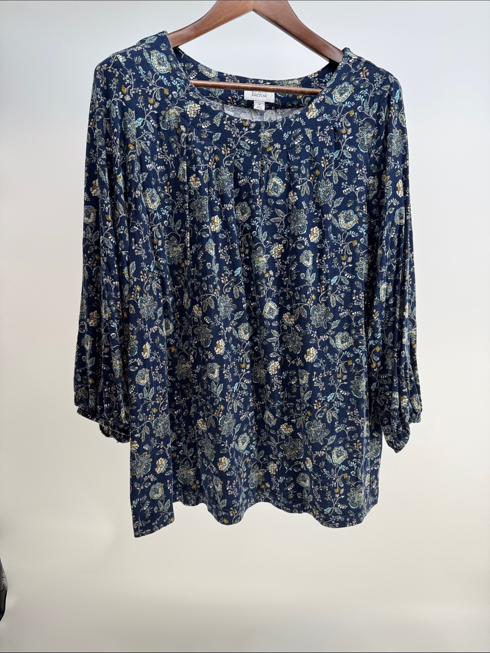 croft & barrow Navy Floral Tunic Blouse